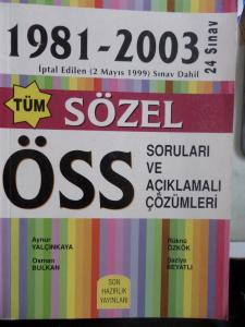 1981 - 2003 Tüm Sözel ÖSS Soruları ve Açıklamalı Çözümleri