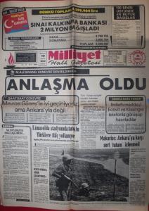 Milliyet Gazetesi 31 Temmuz 1974 - Kıbrıs Harekatı, Anlaşma Oldu