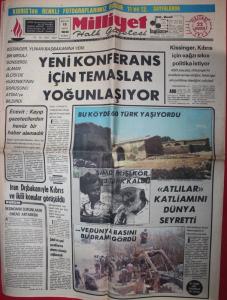 Milliyet Gazetesi 22 Ağustos 1974 - Türk Askeri Kıbrıs'ta Gözyaşı Döktü
