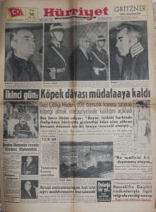 Hürriyet Gazetesi 16 Ekim 1960 - Köpek Davası Müdafaya Kaldı