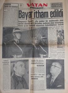 Vatan Gazetesi 1 Ekim 1960 - Bayar İtham Edildi
