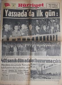 Hürriyet Gazetesi 15 Ekim 1960 - Yassıada'da İlk Gün