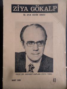 Ziya Gökalp Üç Aylık Kültür Dergisi 1986 / 40 - Mehmet Kaplan