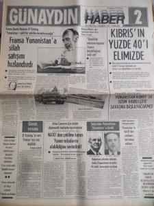 Günaydın Gazetesi 18 Ağustos 1974 - Fransa Yunanistan'a Silah Satışını Hızlandırdı