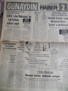 Günaydın Gazetesi 29 Ağustos 1974 - Rauf Denktaş Rum Yetkililere Bir Ultimatom Verdi
