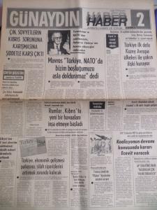 Günaydın Gazetesi 2 Eylül 1974 - Çin Sovyetlerin Kıbrıs Sorununa Karışmasına Şiddetle Karşı Çıktı