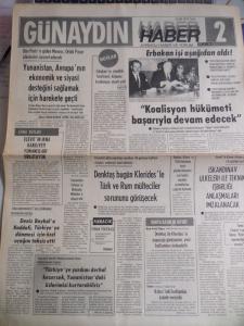 Günaydın Gazetesi 6 Eylül 1974 - Erbakan İşi Aşağıdan Aldı