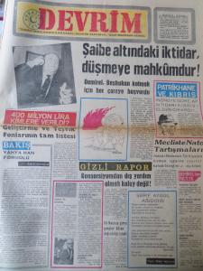 Devrim Gazetesi 17 Mart 1970 - Şaibe Altındaki İktidar Düşmeye Makümdur