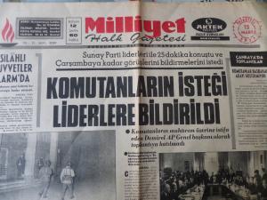 Milliyet Gazetesi 15 Mart 1971 - Komutanların İsteği Liderlere Bildirdi