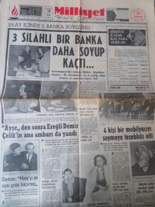 Milliyet Gazetesi 20 Nisan 1971 - 3 Silahlı Bir Banka Daha Soyup Kaçtı