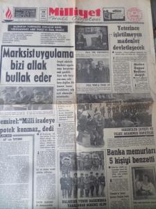 Milliyet Gazetesi 21 Nisan 1971 - Marksist Uygulama Bizi Allak Bullak Eder