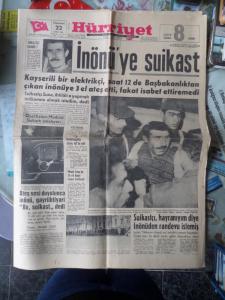 Hürriyet 22 Şubat 1964 - İnönü'ye Süikast