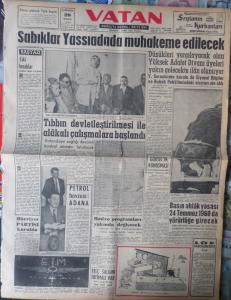 Vatan 20 Temmuz 1960 - Sabıklar Yasıadada Muhakeme Edilecek