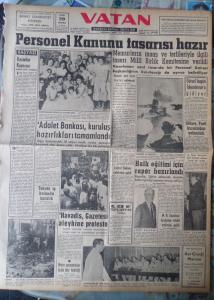 Vatan 29 Temmuz 1960 - Personel Kanunu Tasarısı Hazır