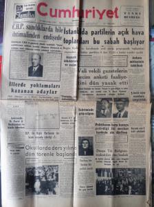 Cımhuriyet 1 Ekim 1957 - C.H.P Sandıklarda Hile İhtimalinden Endişede