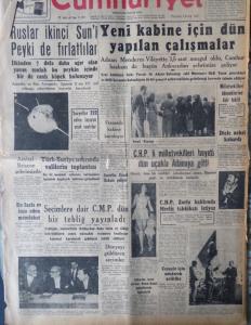 Cumhuriyet 4 Kasım 1957 - Ruslar İkinci Sun'i Peyki de Fırlattılar