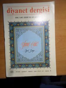 Diyanet Dergisi 1991 / 01 - Yunus Emre