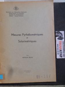 Mesures Pyrheliometriques et Solarimetriques