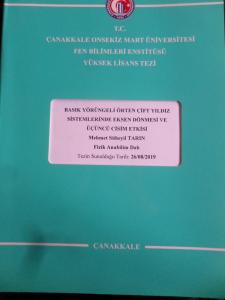Basık Yörüngeli Örten Çift Yıldız Sistemlerinde Eksen Dönmesi ve Üçüncü Cisim Etkisi ( Yüksek Lisans Tezi )