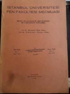 İstanbul Üniversitesi Fen Fakültesi Mecmuası 1953 / 2