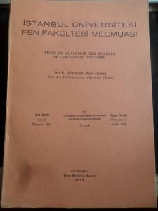İstanbul Üniversitesi Fen Fakültesi Mecmuası 1953 / 3