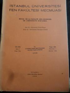 İstanbul Üniversitesi Fen Fakültesi Mecmuası 1954 / 1