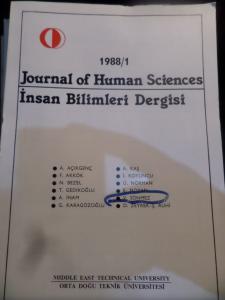 Journal Of Human Sciences - İnsan Bilimleri Dergisi 1988 / 1