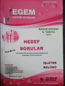 4. Sınıf 8. Yarıyıl Bahar Dönemi İşletme Bölümü Hedef Sorular