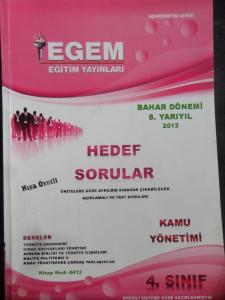 4. Sınıf 8. Yarıyıl Bahar Dönemi Kamu Yönetimi Hedef Sorular