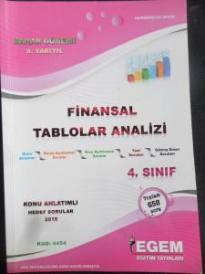 4. Sınıf 8. Yarıyıl Bahar Dönemi Finansal Tablolar Analizi Konu Anlatımlı Hedef Sorular