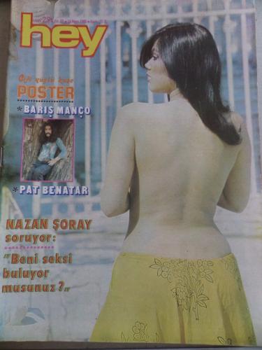 Hey Dergisi 1980 / 29 Kapak Nazan Şoray - Poster Barış Manço Pat Benat