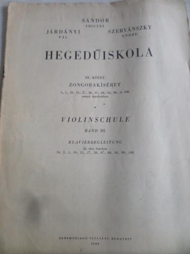 Hegeduiskola III. Kötet Zongorakiseret