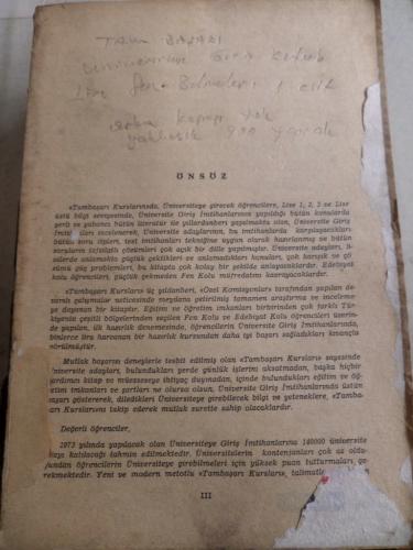 Tam Başarı Üniversiteye Giriş Kitabı 1. Cilt