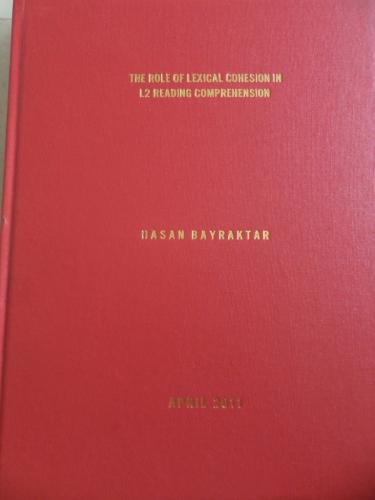 The Role Of Lexical Cohesion In L2 Reading Comprehension Ders Notu