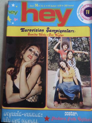 Hey Dergisi 1975 / 14 Kapak Eurovision Şampiyonları Semiha Yankı Cici 