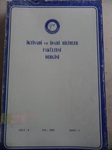 İktisadi ve İdari Bilimler Dergisi 1992 / 1