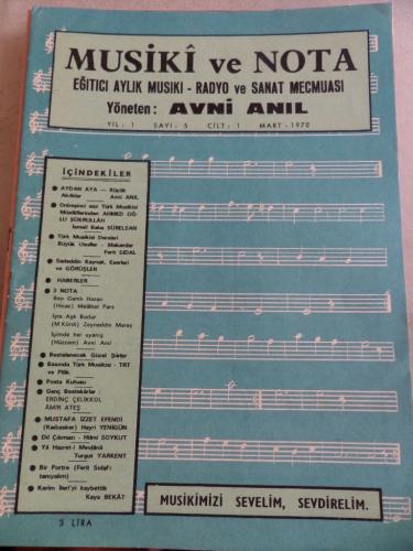 Musiki ve Nota Eğitici Aylık Musiki Mecmuası 1970 / 5