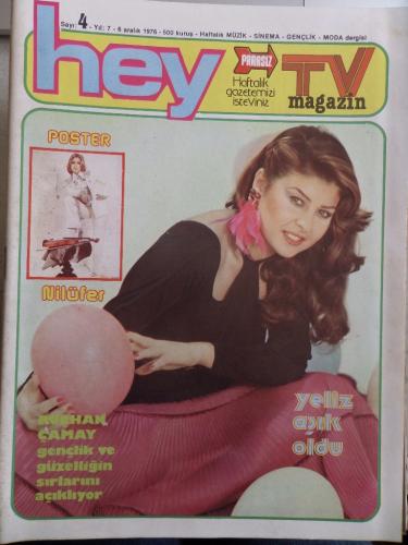 Hey Dergisi 1976 / 2 Kapak Rüçhan Çamay - Poster Nilüfer - Tv Magazin 