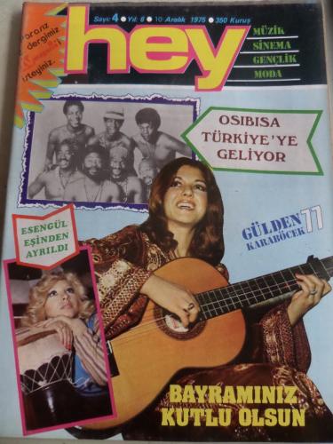 Hey Dergisi 1975 / 10 Kapak Gülden Karaböcek - TV Magazin Ekiyle Birli