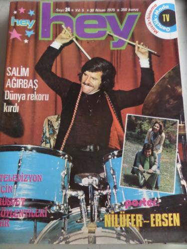 Hey Dergisi 1975 / 24 Kapak Salim Ağırbaş Dünya Rekoru Kırdı- Poster N