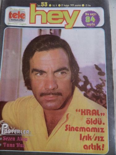 Hey Dergisi 1979 / 33 Kral Öldü - Poster Sezen Aksu - Tv Magazin Ekiyl