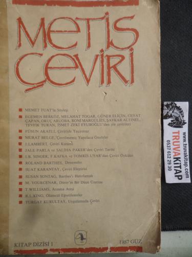 Metis Çeviri 1987 / Güz