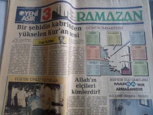 Çağdaş Gazete Yeni Asır 12 Haziran 1984 Ramazan Eki