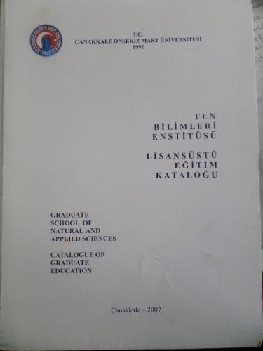 Fen Bilimleri Enstitüsü Lisansüstü Eğitim Kataloğu