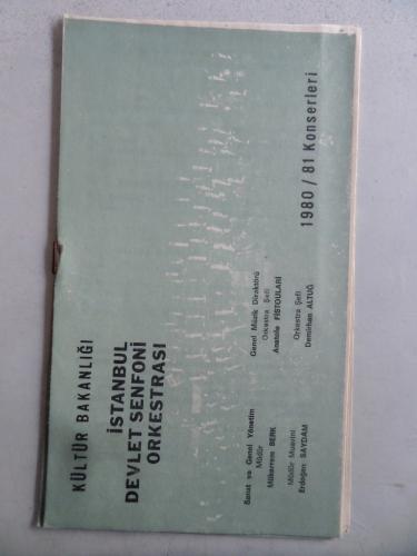 İstanbul Devlet Senfoni Orkestrası 1980 / 81 Konserleri