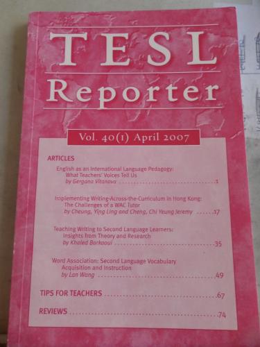 TESL Reporter Vol 40 (I)
