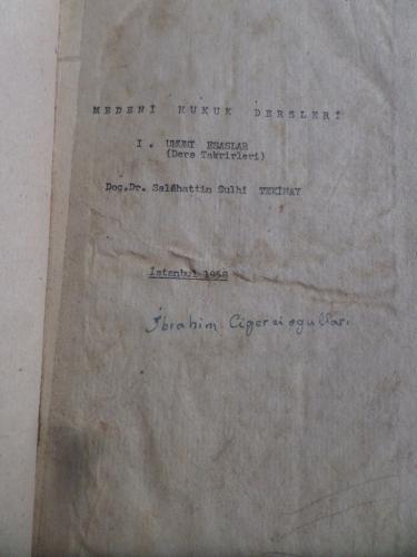 Medeni Hukuk Dersleri Salahattin Sulhi Tekinay