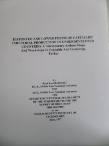 Distorted And Lower Forms Of Capitalist Industrial Production In Under