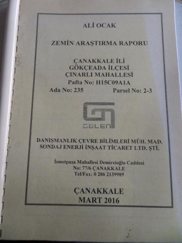 Zemin Araştırma Raporu*