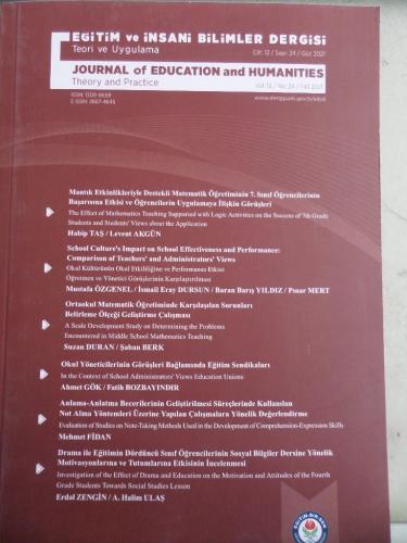 Eğitim ve İnsani Bilimler Dergisi 2021 / 24